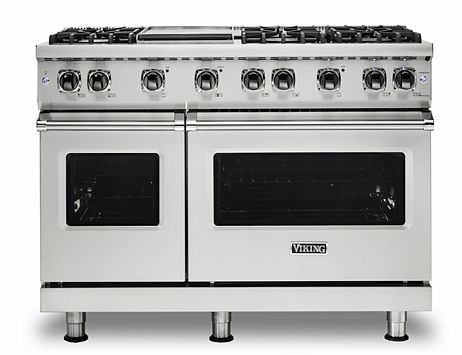 48"W./24"D. Gas Sealed Burner Range-6 Burners/Griddle-White-LP