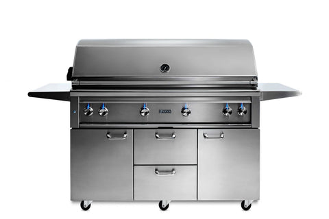 54” PROFESSIONAL FREESTANDING GRILL WITH 1 TRIDENT INFRARED BURNER AND 3 CERAMIC BURNERS AND ROTISSERIE (L54TRF)