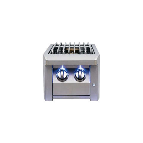 ARG Double Side burner. Natural Gas.  Two 18,000 BTU burners, 36,000 BTU total.  304 Stainless steel. Made in America.