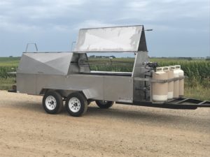 Model 1240GSS - 12' long, 40" wide Stainless Steel Trailer Gas grill w/o stainless steel rotisseries