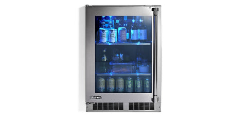 24" OUTDOOR REFRIGERATOR WITH GLASS DOOR, LEFT HINGE (LN24REFGL)