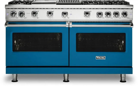 60"W./24"D. Gas Sealed Burner Range-6 Burners/Griddle&Grill-Alluvial Blue-LP