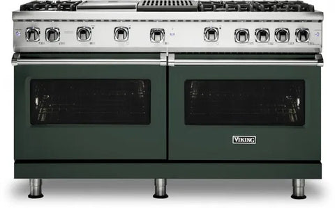 60"W./24"D. Gas Sealed Burner Range-6 Burners/Griddle&Grill-Blackforest Green