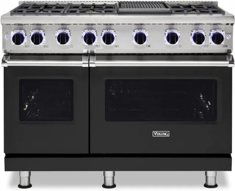 48"W./24"D. Gas Sealed Burner Range-6 Burners-Cast Black