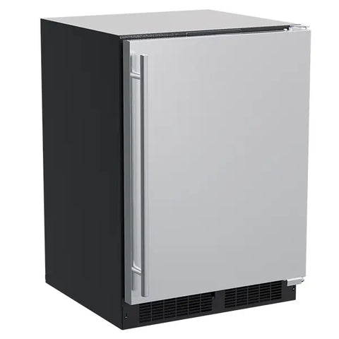 24" Single Zone Wine Refrigerator, Stainless Steel, Solid Door, Reversible Door