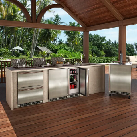 24" Outdoor Refrigerated Drawers, Stainless Steel, Solid Drawers, Lock
