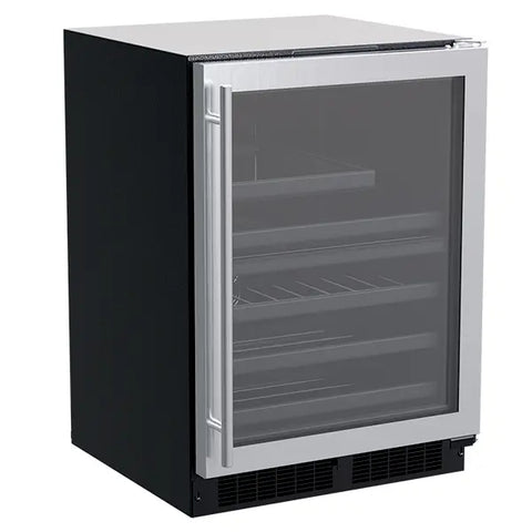 24" Dual Zone Wine and Beverage Center, Stainless Steel, Glass Door, Reversible Door