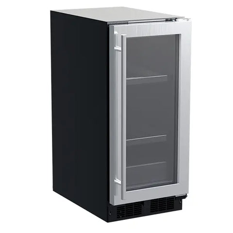 15" Beverage Center, Stainless Steel, Glass Door, Reversible Door