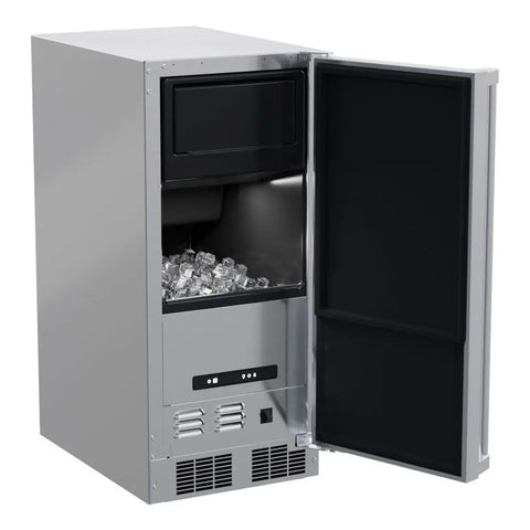 15" Outdoor Clear Ice Machine, Pump, Stainless Steel, Solid Door, Reversible Door