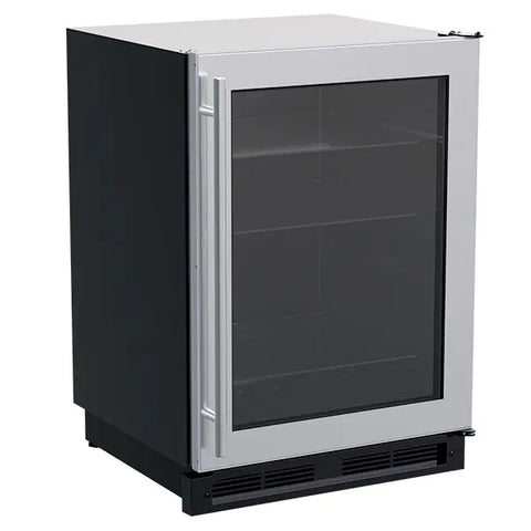 24" Beverage Center, Stainless Steel, Glass Door, Reversible Door