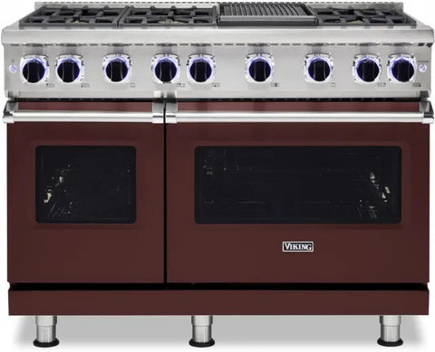 48"W./24"D. Gas Sealed Burner Range-6 Burners-Kalamata Red