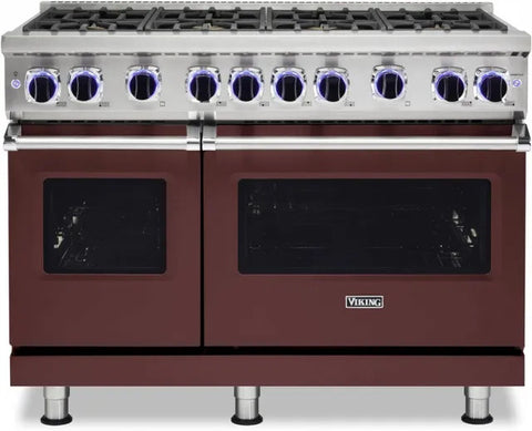 48"W./24"D. Gas Sealed Burner Range-8 Burners-Kalamata Red