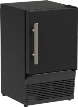 14"  Low Profile Compact Crescent Ice Machine, Black Solid Door, Reversible Door