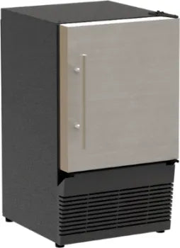 14"  Low Profile Compact Crescent Ice Machine, Stainless Steel, Solid Door, Reversible Door