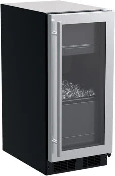 15" Clear Ice Machine, Stainless Steel, Glass Door, Reversible Door