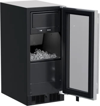 15" Clear Ice Machine, Pump, Stainless Steel, Glass Door, Reversible Door