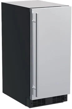 15" Clear Ice Machine, BrightShield, Pump, Stainless Steel, Solid Door, Reversible Door