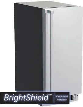 15" Clear Ice Machine, BrightShield, Pump, Stainless Steel, Solid Door, Reversible Door