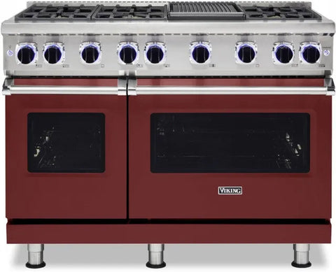 48"W./24"D. Gas Sealed Burner Range-6 Burners-Reduction Red