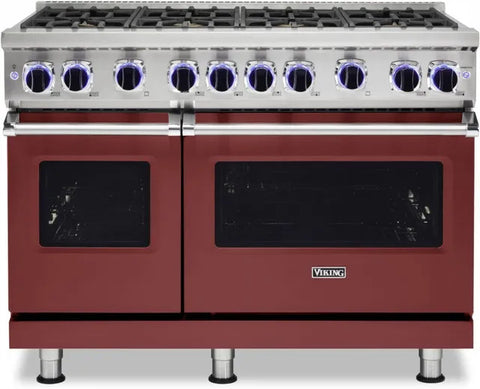 48"W./24"D. Gas Sealed Burner Range-8 Burners-Reduction Red