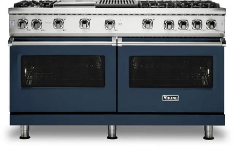 60"W./24"D. Gas Sealed Burner Range-6 Burners/Griddle&Grill-Slate Blue-LP