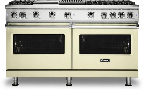 60"W./24"D. Gas Sealed Burner Range-6 Burners/Griddle&Grill-Vanilla Cream