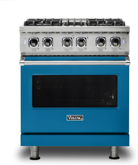 30"W./24"D. Dual Fuel Self-Clean Sealed Burner Range-4 Burners-Alluvial Blue-LP