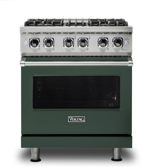 30"W./24"D. Dual Fuel Self-Clean Sealed Burner Range-4 Burners-Blackforest Green-LP