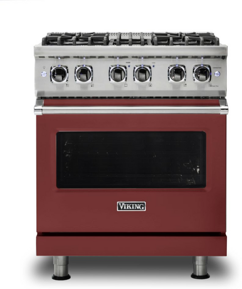 30"W./24"D. Dual Fuel Self-Clean Sealed Burner Range-4 Burners-Reduction Red-LP