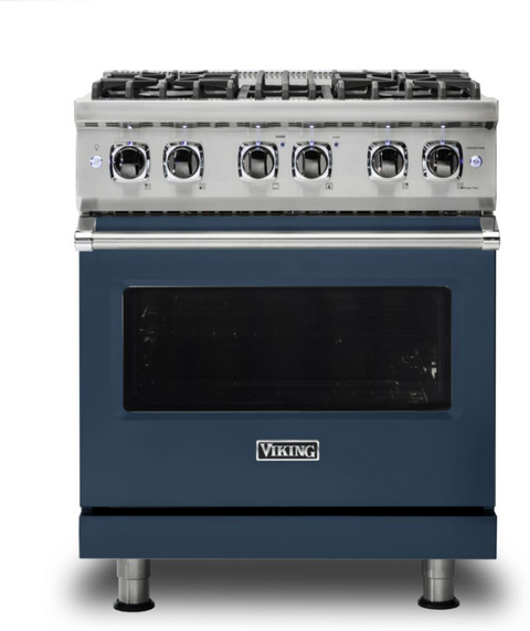 30"W./24"D. Dual Fuel Self-Clean Sealed Burner Range-4 Burners-Slate Blue