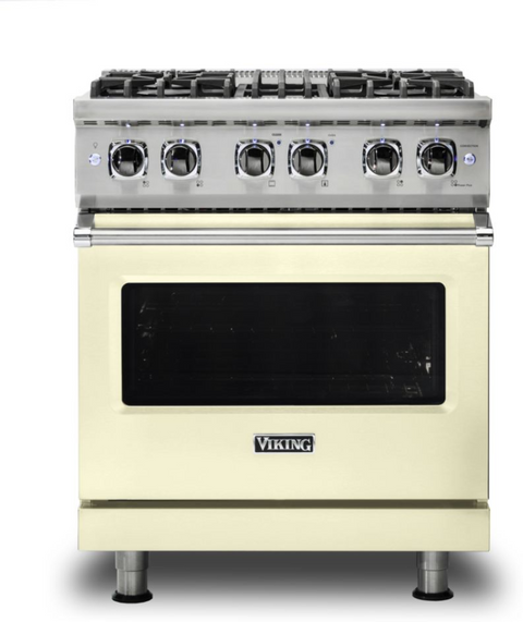 30"W./24"D. Dual Fuel Self-Clean Sealed Burner Range-4 Burners-Vanilla Cream-LP