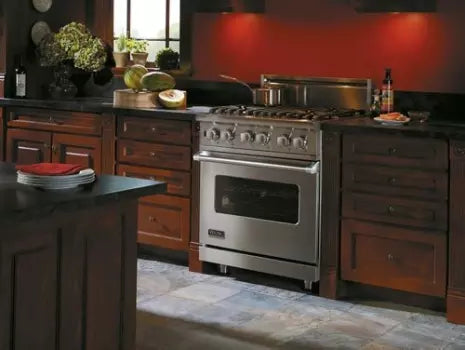 30"W./24"D. Dual Fuel Self-Clean Sealed Burner Range-4 Burners-Stainless