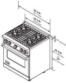 36"W./24"D. Gas Sealed Burner Range-6 Burners-San Marzano Red