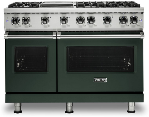 48"W./24"D. Gas Sealed Burner Range-6 Burners/Griddle-Blackforest Green