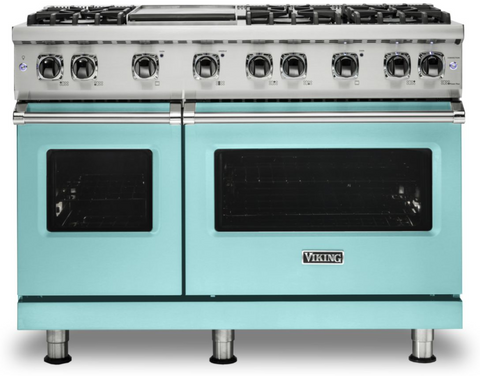 48"W./24"D. Gas Sealed Burner Range-6 Burners/Griddle- Bywater Blue