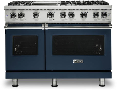 48"W./24"D. Gas Sealed Burner Range-6 Burners/Griddle-Slate Blue-LP