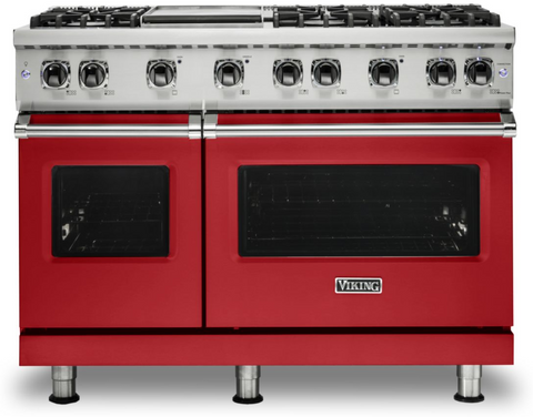 48"W./24"D. Gas Sealed Burner Range-6 Burners/Griddle-San Marzano Red-LP