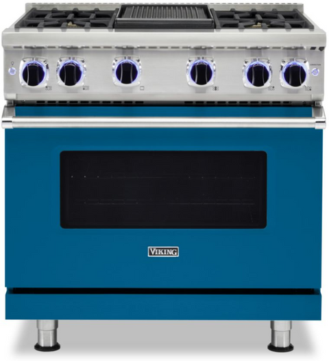 36"W./24"D. Gas Sealed Burner Range-6 Burners-Alluvial Blue