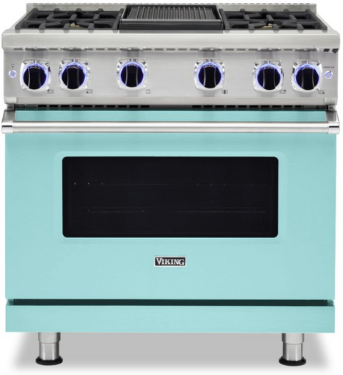 36"W./24"D. Gas Sealed Burner Range-6 Burners-Bywater Blue