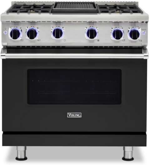 36"W./24"D. Gas Sealed Burner Range-6 Burners-Cast Black-LP