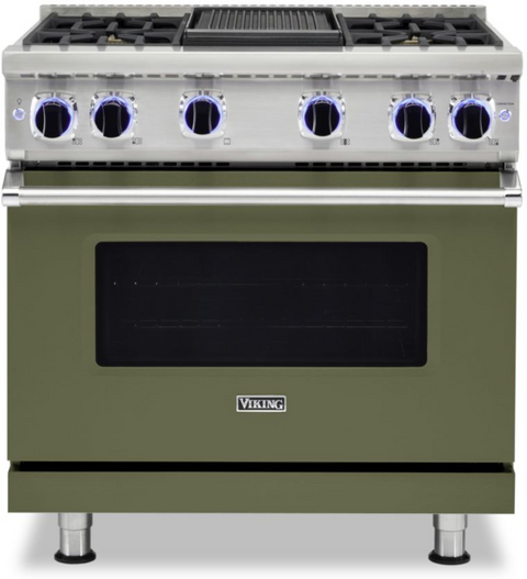 36"W./24"D. Gas Sealed Burner Range-6 Burners-Cypress Green-LP