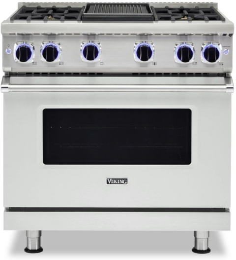 36"W./24"D. Gas Sealed Burner Range-6 Burners- Frost White