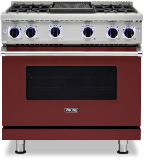 36"W./24"D. Gas Sealed Burner Range-6 Burners-Reduction Red-LP