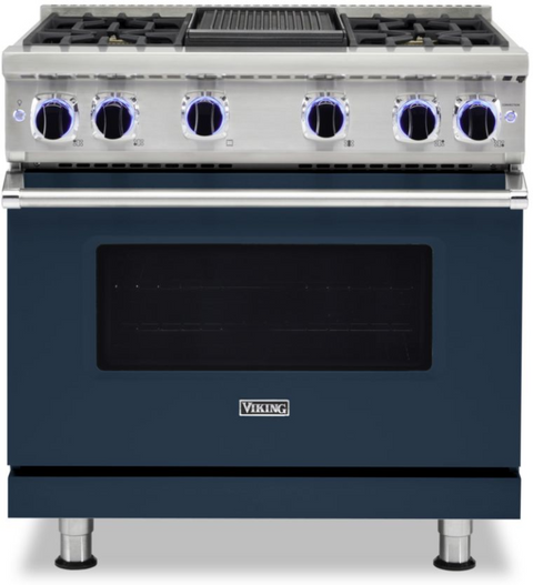 36"W./24"D. Gas Sealed Burner Range-6 Burners-Slate Blue