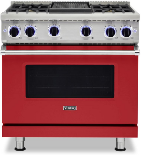 36"W./24"D. Gas Sealed Burner Range-6 Burners-San Marzano Red-LP