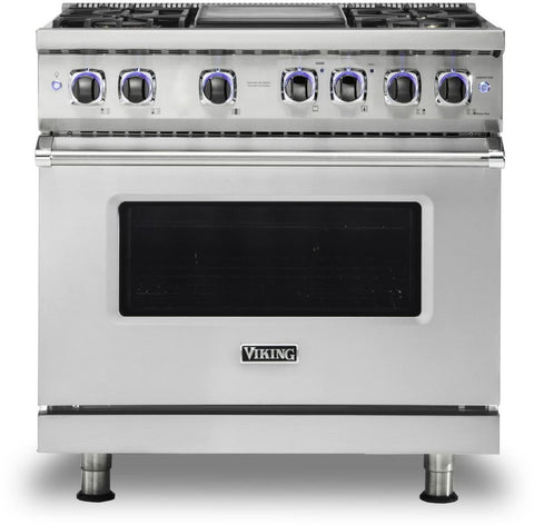 36"W./24"D. Gas Sealed Burner Range-6 Burners-Stainless