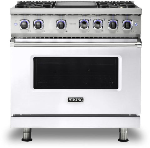 36"W./24"D. Gas Sealed Burner Range-4 Burners/Griddle-Stainless-LP