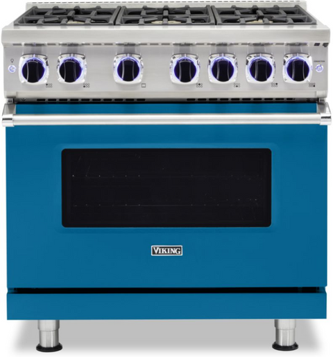 36"W./24"D. Gas Sealed Burner Range-6 Burners-Alluvial Blue