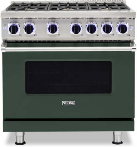 36"W./24"D. Gas Sealed Burner Range-6 Burners-Blackforest Green