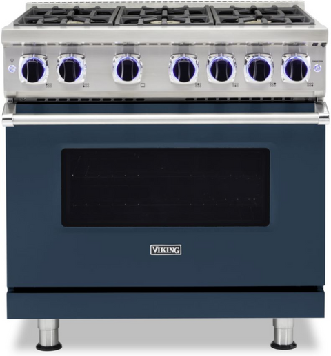 36"W./24"D. Gas Sealed Burner Range-6 Burners-Slate Blue